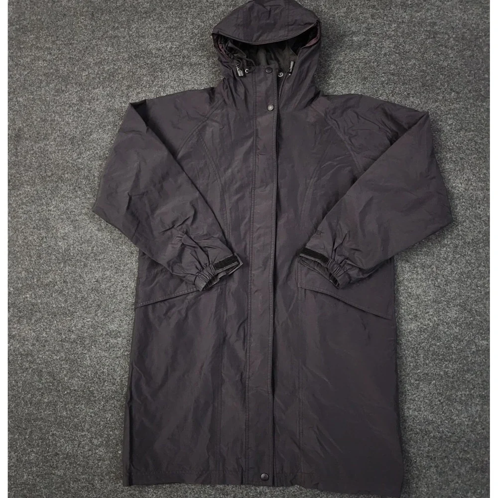 L.L. Bean Womens Medium Black Gortex Extreme Wet Weather Full Zip Hooded Jacket - Picture 2 of 12